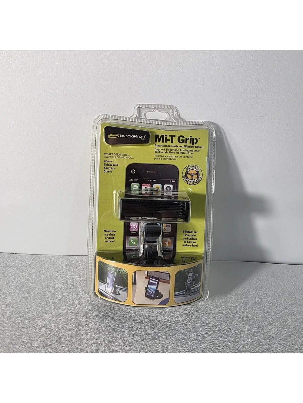 Bracketron - Mi-T Grip Cell Phone Smartphone Dash/Window Mount IPM-495-BL New!